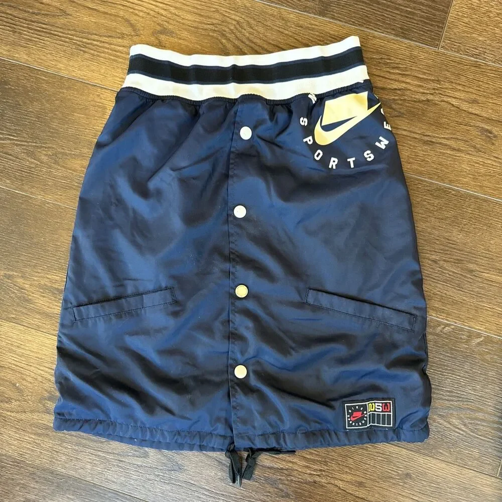 Nike Sportswear Woven Snap Button Skirt Navy Blue Women's XS AR2944-451